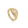 Anillo acero ip dorado Redón cz  75334A01412