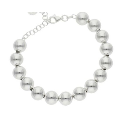 Pulsera bolas plata de ley 925 10 MM ag296