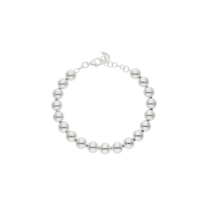 Pulsera bolas  plata de ley 925 8MM ag297