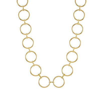 Collar acero ip dorado circulos COA3277