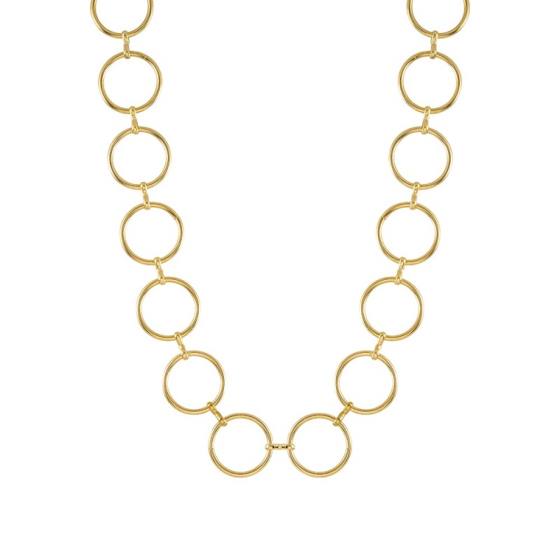 Collar acero ip dorado circulos COA3277