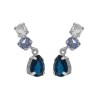 Pendientes cortos  lagrima azul plata A5001-18HT