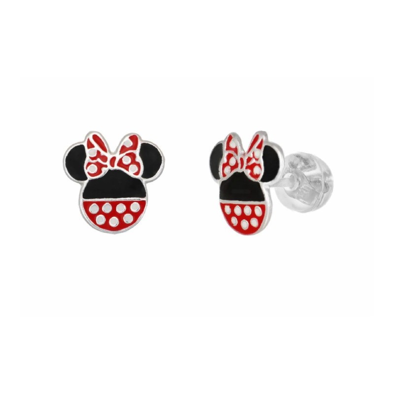 Mini pendientes Minnie lunares plata AG0050P