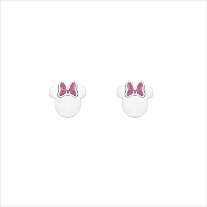 Pendiente Minnie Disney lazo rosa acero ST0049P