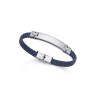 Pulsera acero piel azul sr ref.1485P01013