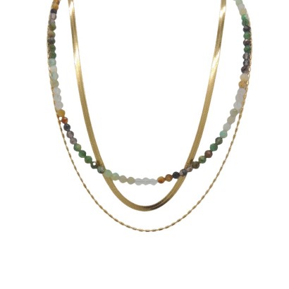 Collar acero y piedras tres vueltas Z2015831