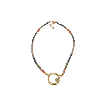 Collar de acero y piedras  Z2016116