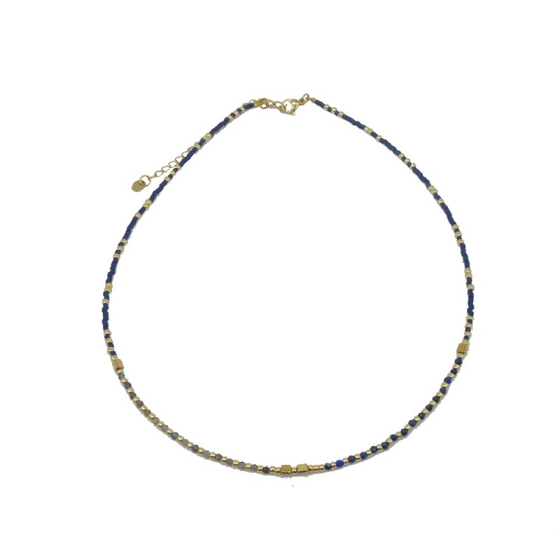 Collar de acero ip dorado y piedras l Z2015459 3