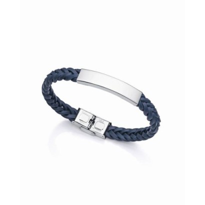 Pulsera acero piel azul sr ref. 1478P01013