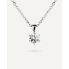 Collar  BRILLIANT CUTen garra plata y circonita bco1.0,5ct