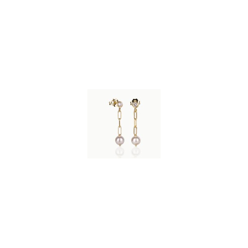 Pendientes moon con cadena,perla 52.PE.0