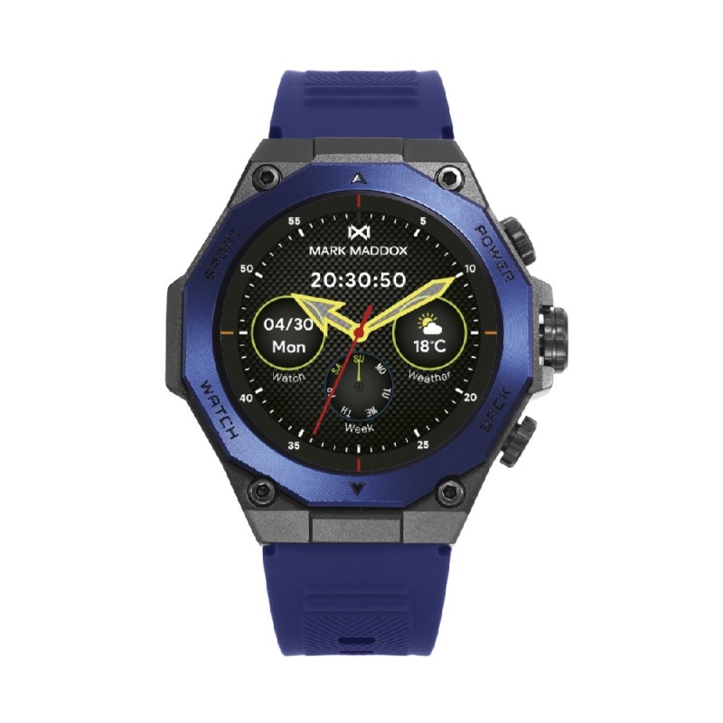 RELOJ SMART METAL NEGRO Y AZUL CORREA MM HS2003-30