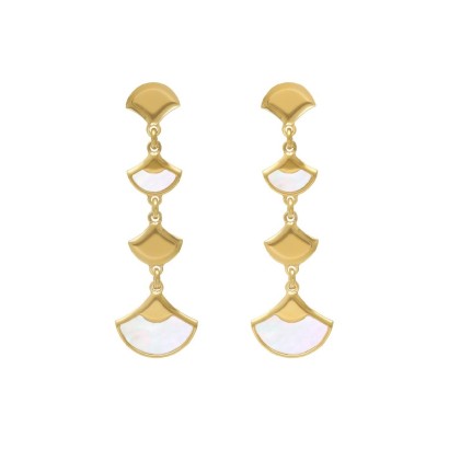Pendientes Victoria Cruz  plata largos abanico Break A5402-29