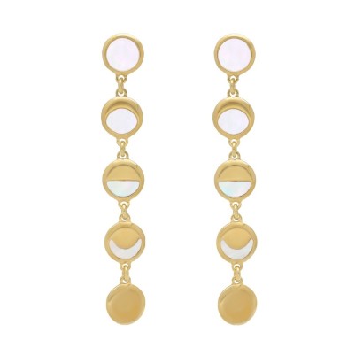 Pendientes Victoria Cruz  plata luna Break A5414-29DT