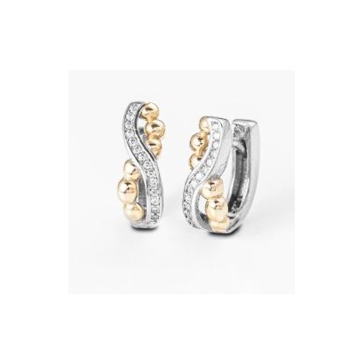 Pendiente plata Samar Silver bicolor rodio circonita 1228