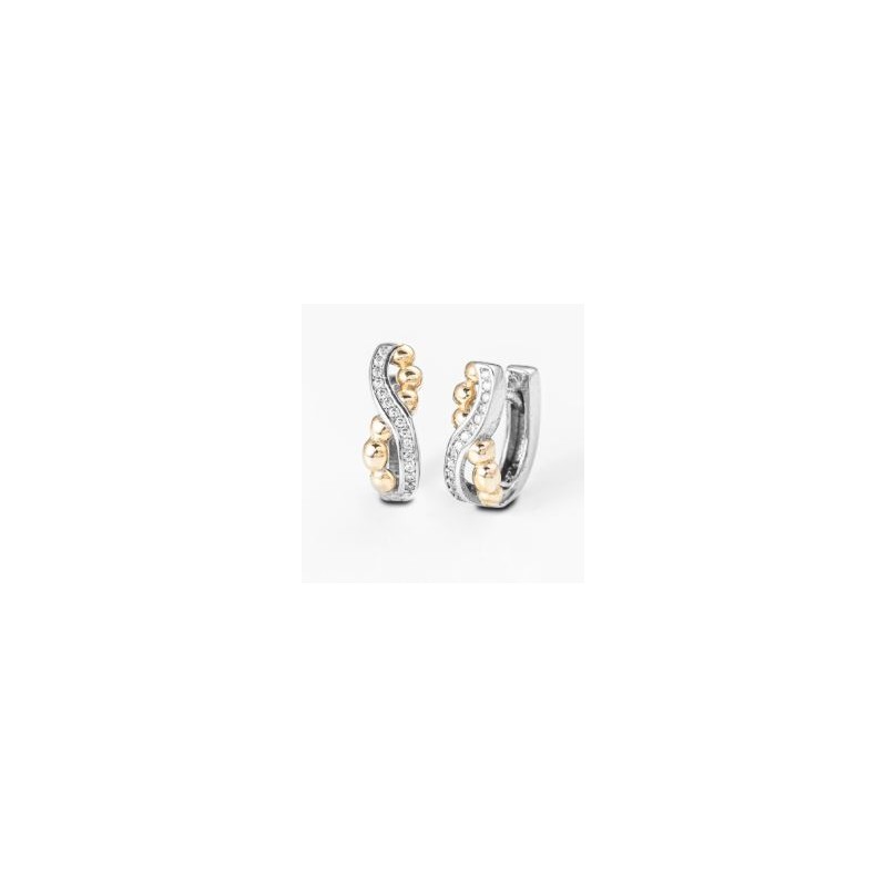 Pendiente plata Samar Silver bicolor rodio circonita 1228