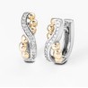 Pendiente plata Samar Silver bicolor rodio circonita 1228