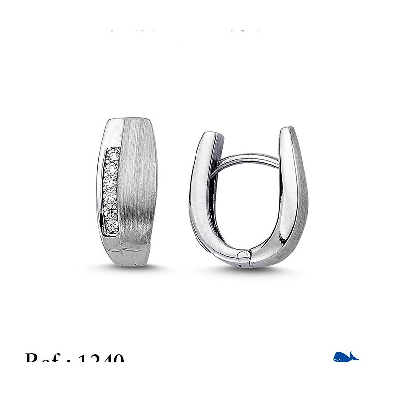 Pendiente plata Samar Silver bicolor circonita 1240