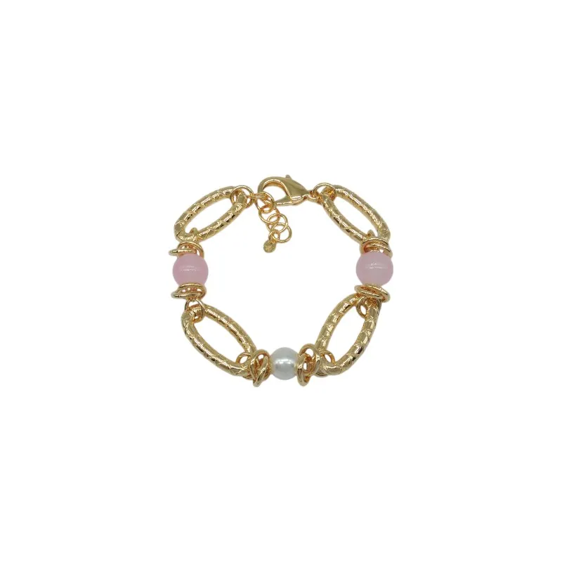 Pulsera Ivoire acero chapado y piedras Z