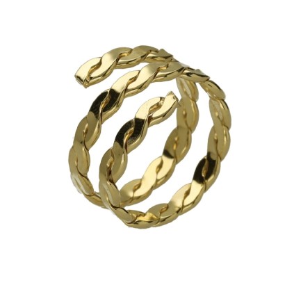 Anillo plata Espiral trenzado oro Fluency  A4623-DA