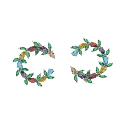 Pendientes Ivoire acero y piedras Z20155
