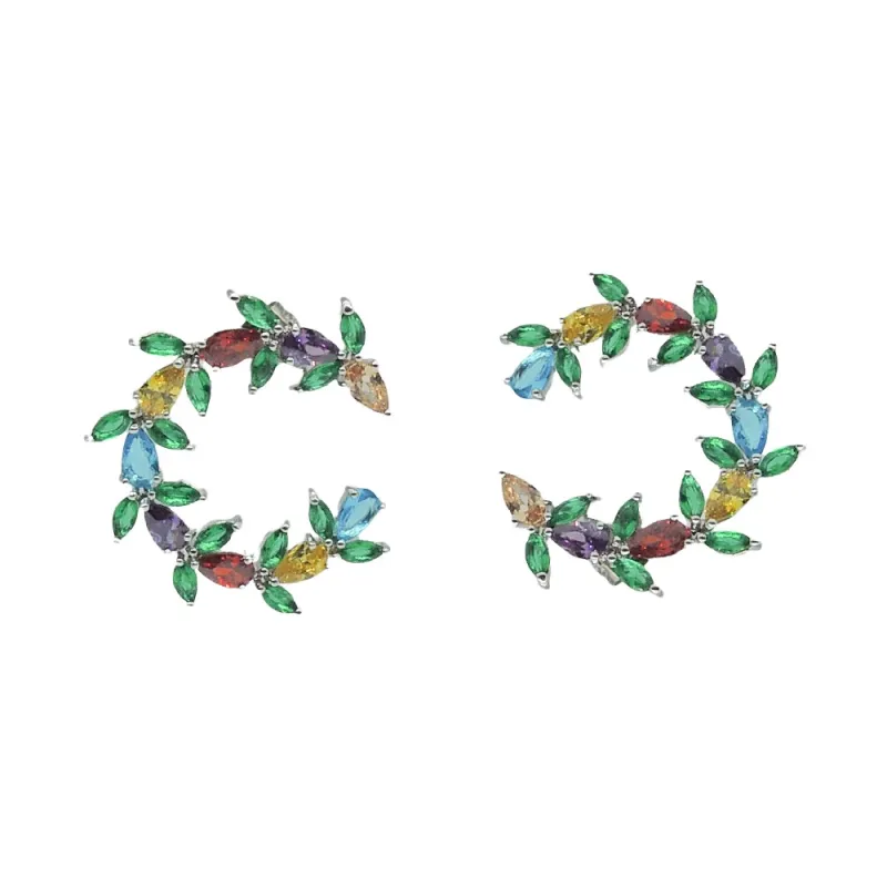 Pendientes Ivoire acero y piedras Z20155