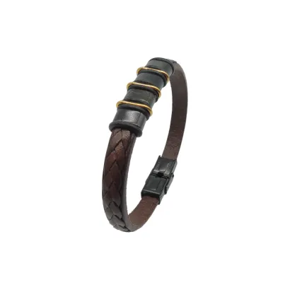 Pulsera Ivoire acero y piel C30301835 M