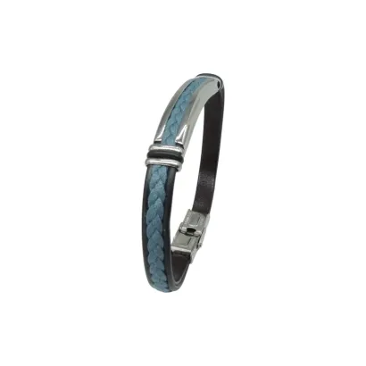 Pulsera acero y piel C30302573 A