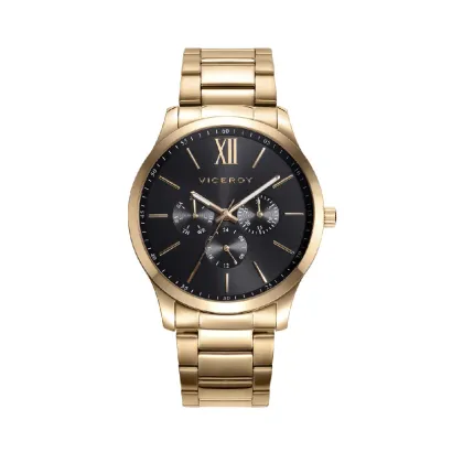 Reloj multifuncion  acero ip dorado 4011