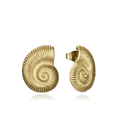 Pendientes acero ip dorado caracol 75401