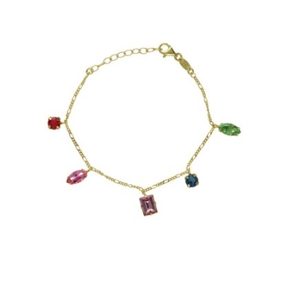 Pulsera cristales multicolor colgando  A4696-MDP