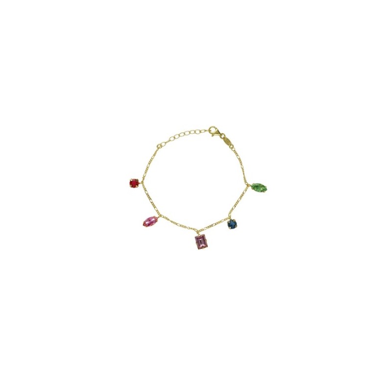 Pulsera cristales multicolor colgando  A4696-MDP