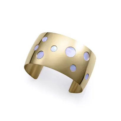 Pulsera acero ip dorado madre perla 1427