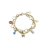Pulsera acero ip dorado concha 14273P010