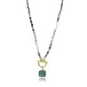 Collar acero ip dorado piedras 14279C010