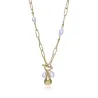 Collar acero ip dorado perla 14284C01012