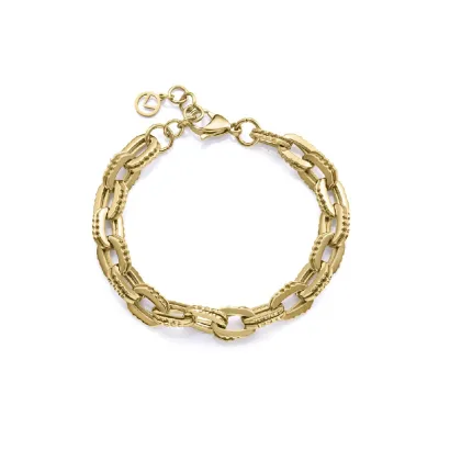 Pulsera acero ip dorado eslabones 14287P