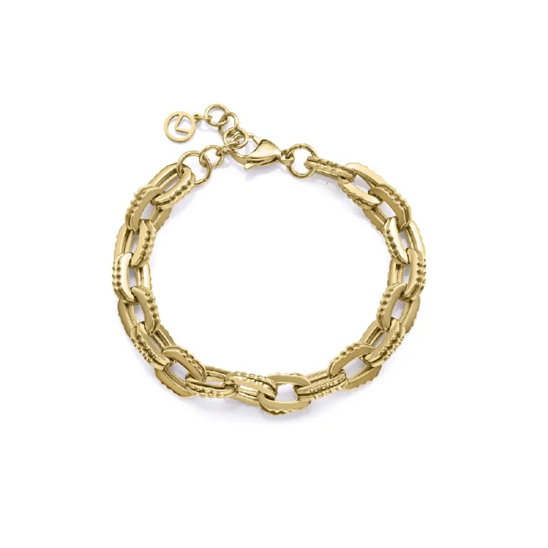 Pulsera acero ip dorado eslabones 14287P Pulsera acero ip dorado eslabones 14287P