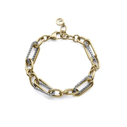 Pulsera acero ip dorado eslabones 14288P