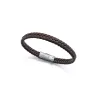 Pulsera acero trenzada piel 14299P01011