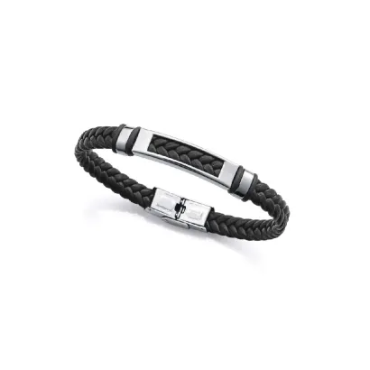Pulsera acero piel y silicona 14310P0101