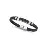Pulsera acero piel y silicona 14310P0101