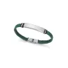 Pulsera acero y piel verde 15180P01016