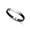 Pulsera acero y caucho negro 6343P09017