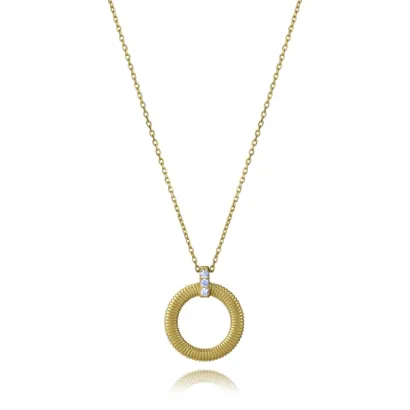 Collar plata baño oro circonitas 13243C1