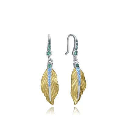 Pendiente plata baño oro y rodio 15127E1