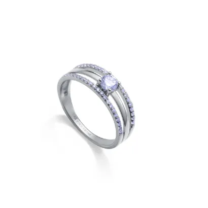 Anillo plata baño rodio circ 9152A014-30