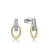 Pendiente plata baño oro y rodio 9158E10