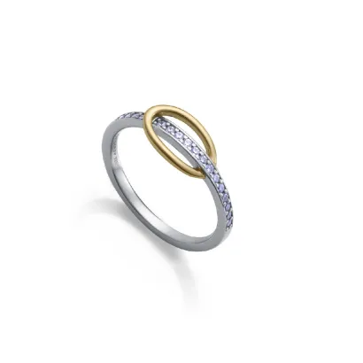 Anillo plata baño oro y rodio 9158A012-3