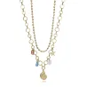 Collar acero ip dorado concha 14273C0101